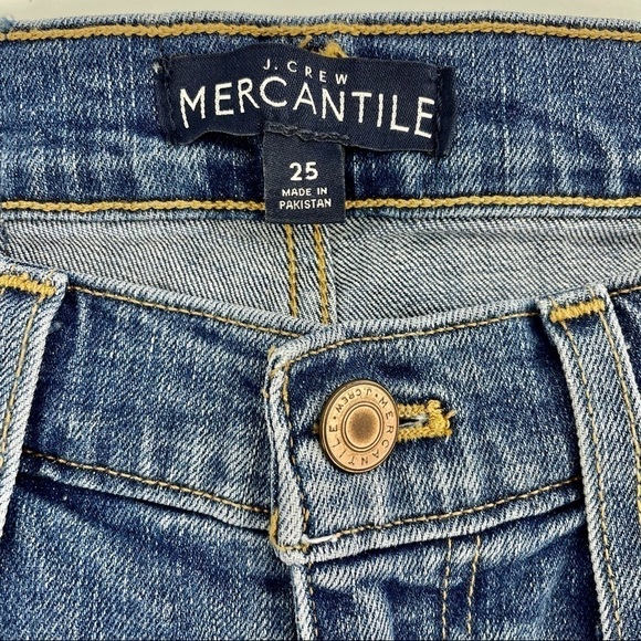 J.Crew Mercantile Slim Boyfriend Relaxed Ankle Raw Hem Cropped Denim Jeans 25 - Picture 8 of 13